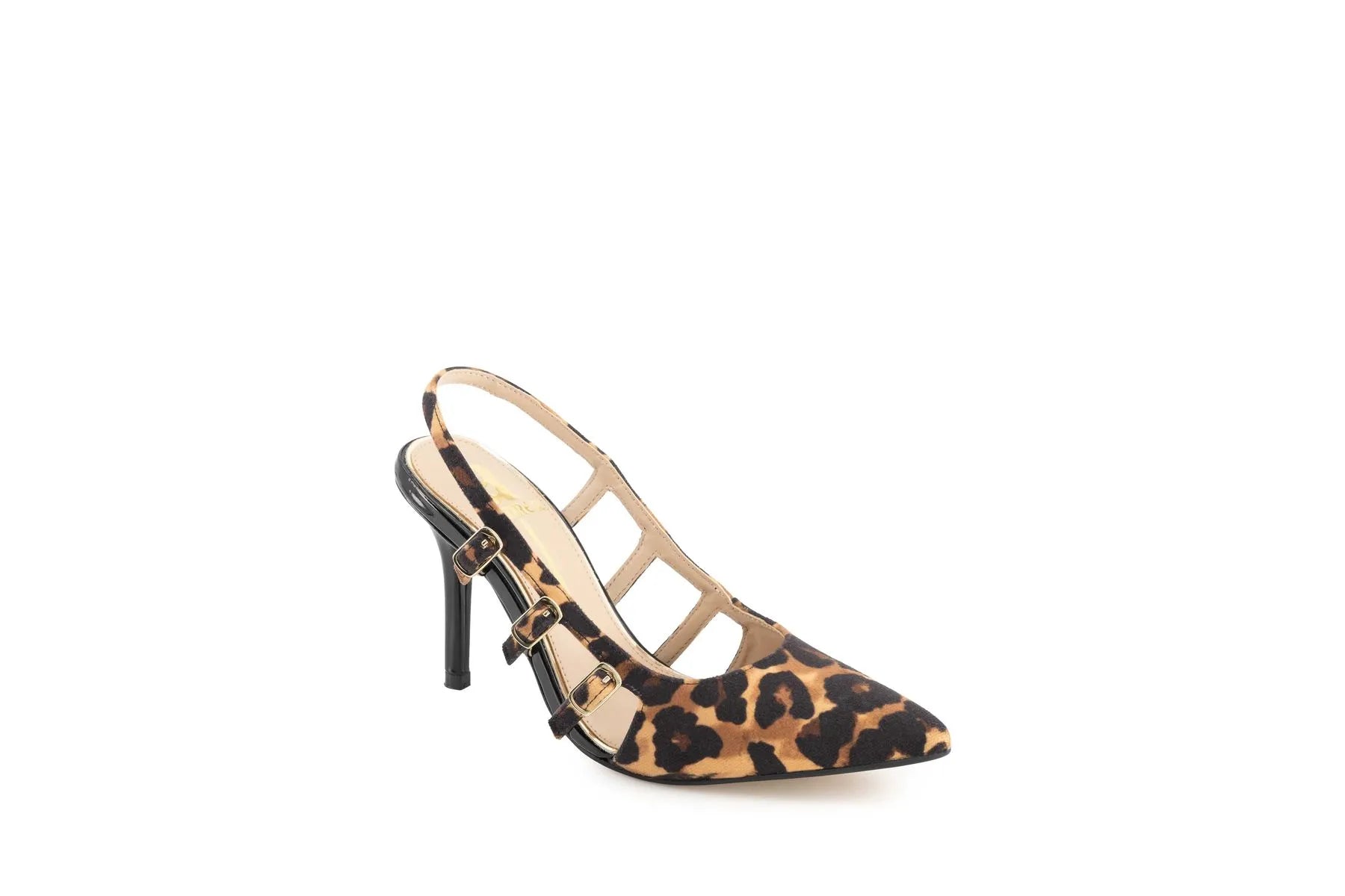 zapatilla color cafe animal print para mujer