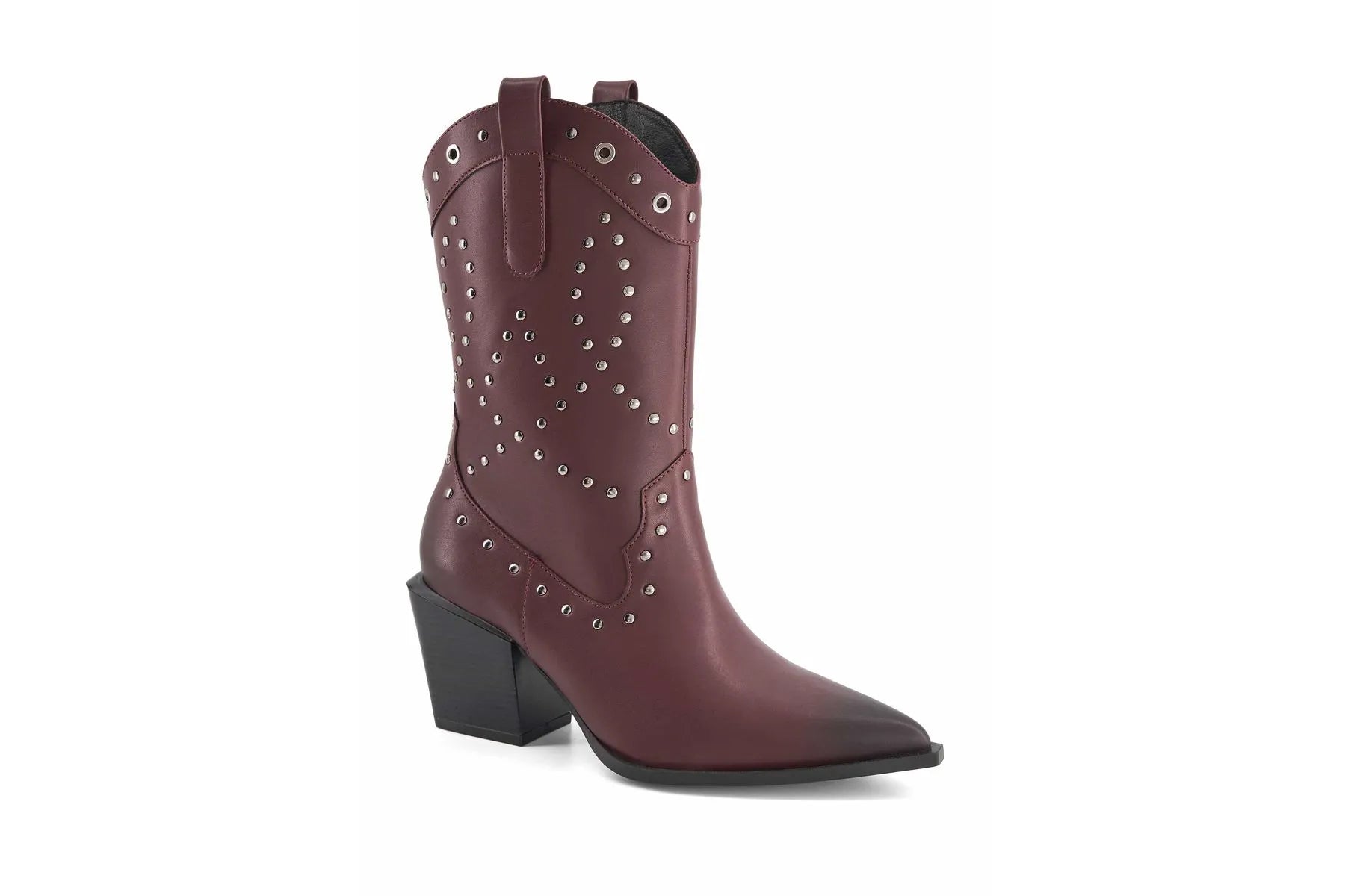 bota color vino para mujer