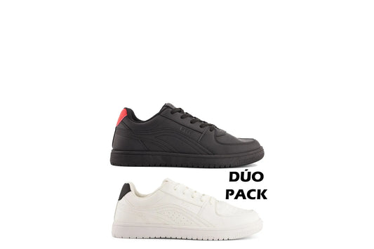 Tenis sintetico color negro y blanco