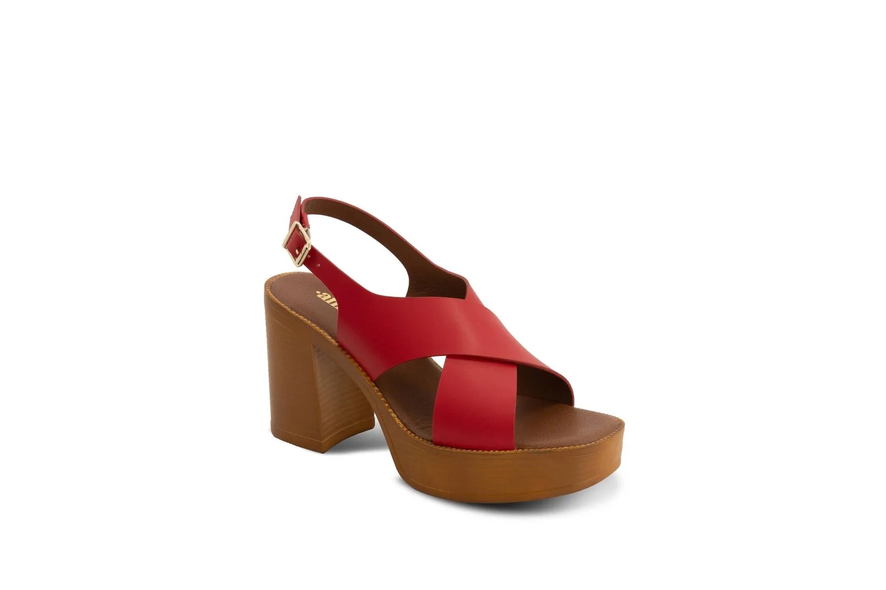 zapatilla color rojo para mujer