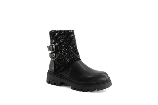 bota negra  para mujer